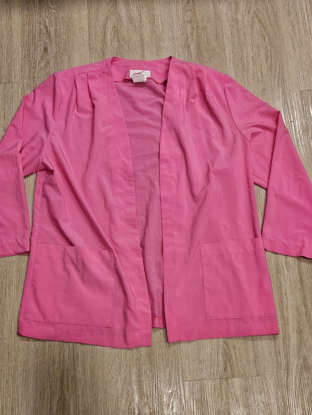 Vintage GW (Division of Graff) Bright Pink Open-Front Cardigan Jacket / Scrub T